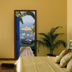 Sticker de porte trompe l'oeil Mer 83 x 240 cm Sticker de porte trompe l'oeil Mer 83 x 240 cm