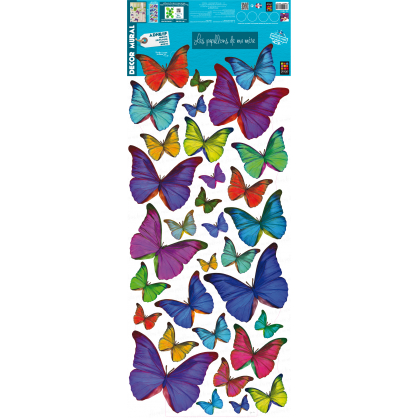 Planche de stickers Papillons 50 x 120 cm