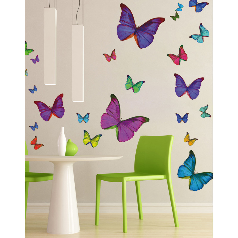 Planche de stickers Papillons 50 x 120 cm
