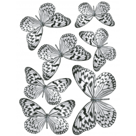 Planche de stickers électrostatiques Papillons
