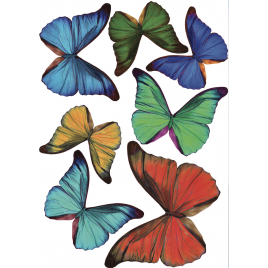 Planche de stickers 3D Papillons multicolores