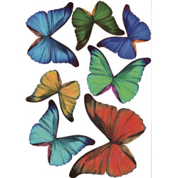 Planche de stickers 3D Papillons multicolores Planche de stickers 3D Papillons multicolores