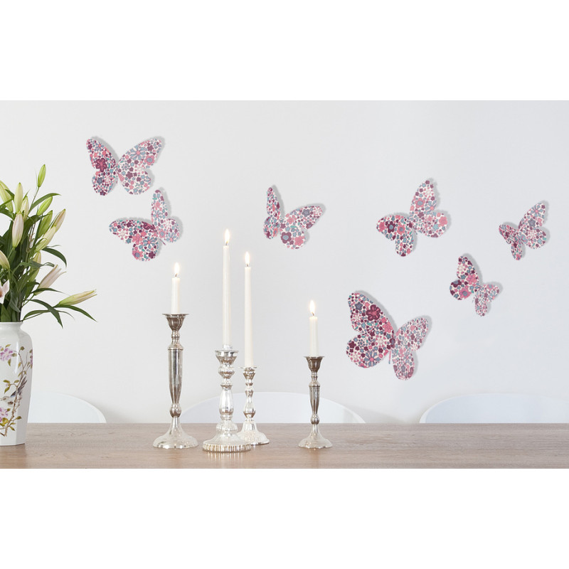 Planche de stickers 3D Papillons Liberty Louise