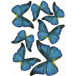 Planche de stickers 3D Papillons Cobalt