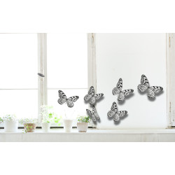 Planche de stickers 3D Papillons noirs et blancs Planche de stickers 3D Papillons noirs et blancs