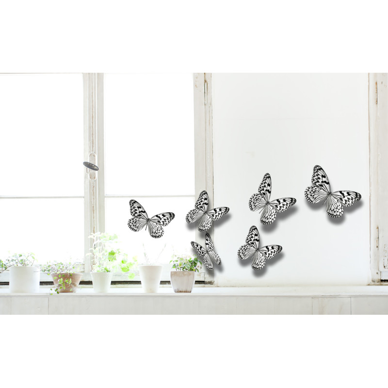Planche de stickers 3D Papillons noirs et blancs Planche de stickers 3D Papillons noirs et blancs