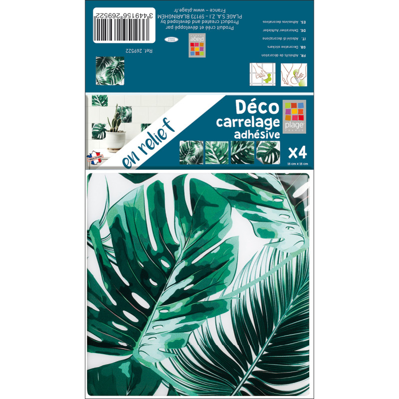 Sticker dômé Caminia 15 x 15 cm 4 pièces