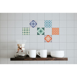Sticker laminé Azulejo 15 x 15 cm 6 pièces