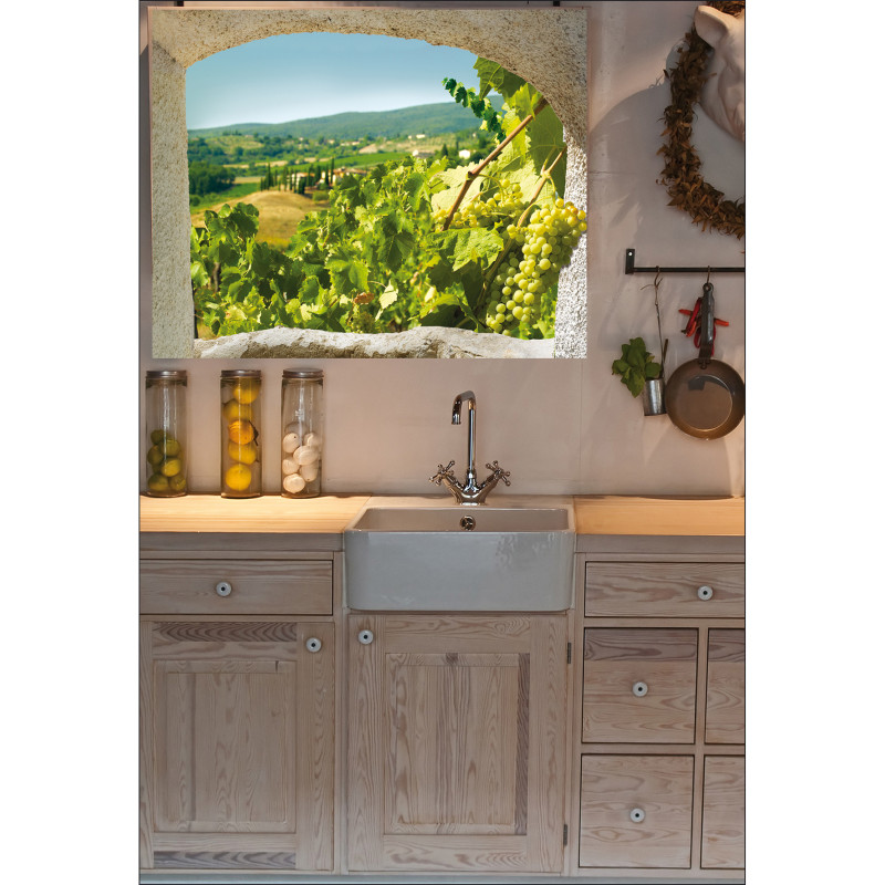 Sticker de fenêtre trompe l'il Toscane 75 x 60 cm Sticker de fenêtre trompe l'il Toscane 75 x 60 cm