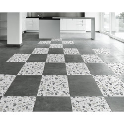 Sticker de sol Terrazzo gris 30 x 30 cm 2 pièces Sticker de sol Terrazzo gris 30 x 30 cm 2 pièces