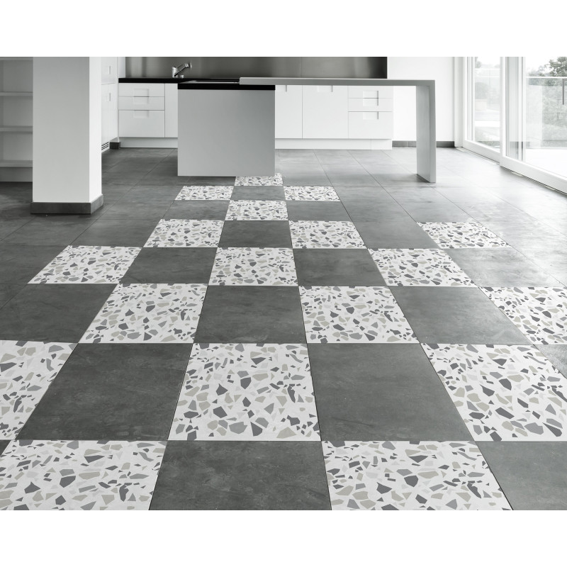 Sticker de sol Terrazzo gris 30 x 30 cm 2 pièces Sticker de sol Terrazzo gris 30 x 30 cm 2 pièces