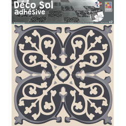 Sticker de sol Ciment gris 30 x 30 cm 2 pièces