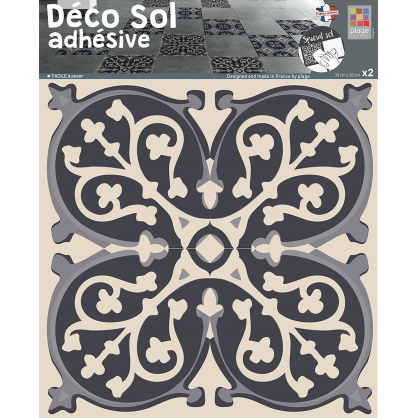 Sticker de sol Ciment gris 30 x 30 cm 2 pièces