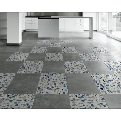 Sticker de sol Terrazzo bleu 20 x 20 cm 2 pièces Sticker de sol Terrazzo bleu 20 x 20 cm 2 pièces
