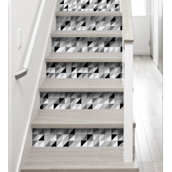 Sticker pour contremarche Scandinave noir et blanc 100 x 19 cm 3 pièces