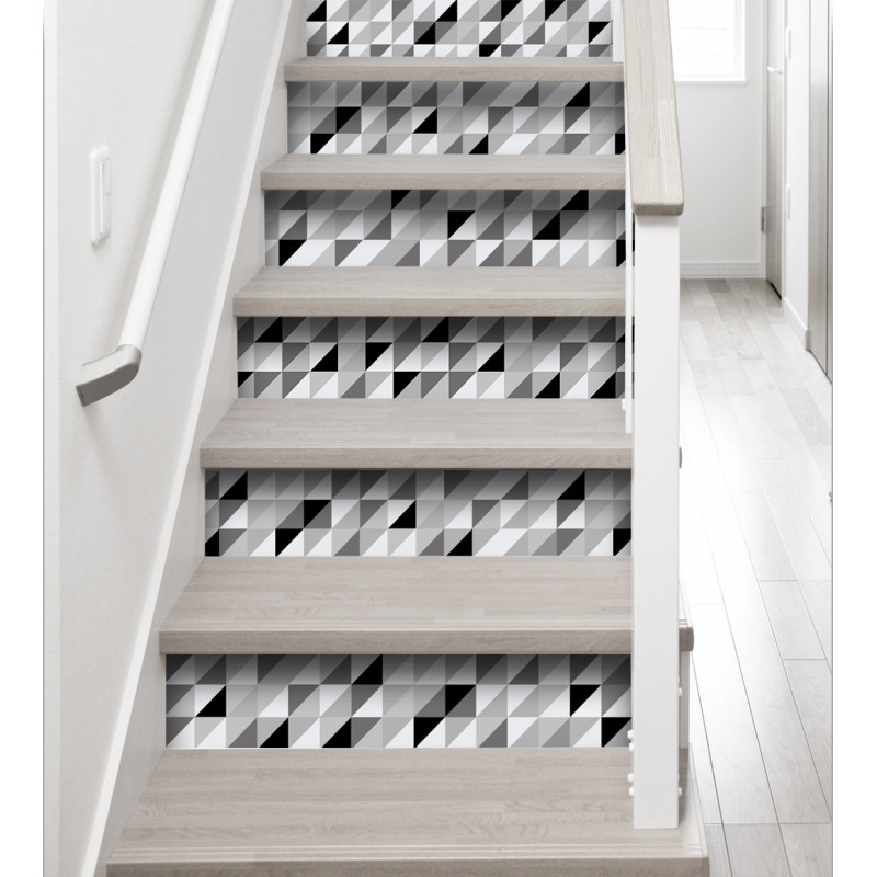 Sticker pour contremarche Scandinave noir et blanc 100 x 19 cm 3 pièces