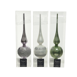 Cimier en verre avec motifs pailletés Ø 8 x 31 cm DECORIS