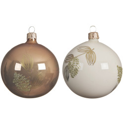 Boule de Noël unie avec branches Ø 8 cm DECORIS