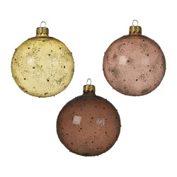 Boule de Noël givrée à pois Ø 8 cm DECORIS