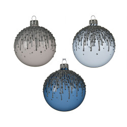 Boule de Noël à paillettes Ø 8 cm DECORIS