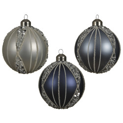 Boule de Noël à perles Ø 8 cm DECORIS