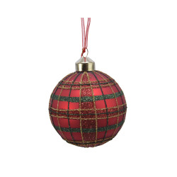 Boule de Noël pailletée à carreaux Ø 8 cm DECORIS