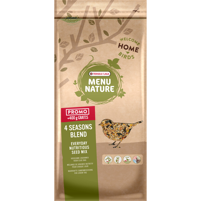 Mélange de graines pour oiseau 4 Saisons 4 kg + 0,4 kg gratuit