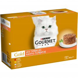 Pâtée pour chat Les Timbales de Viande Gourmet 12 pièces PURINA