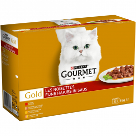 Pâtée pour chat Les Noisettes Gourmet Gold 12 pièces PURINA
