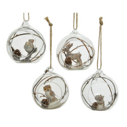 Boule de Noël Verre Ouverte Animal Ø 8cm DECORIS – Magie Hivernale