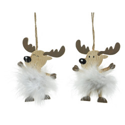 Renne à plumes DECORIS – Déco Hivernale Festive