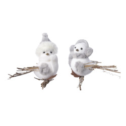 Oiseau d'hiver en mousse à suspendre DECORIS – Déco Festive
