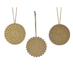 Ornement doré à suspendre Ø 9 cm DECORIS – Déco festive

