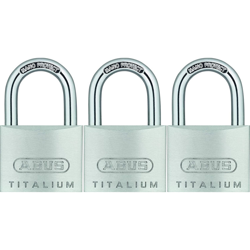 Cadenas à clé en titalium 40 x 62 mm 3 pièces ABUS