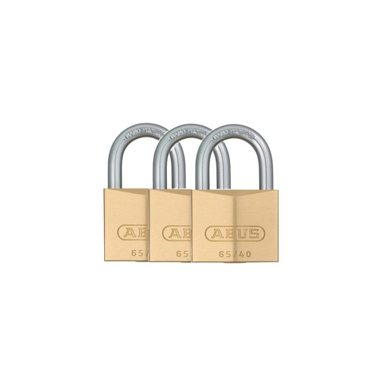 Cadenas à clé en laiton 40 x 62 mm 3 pièces ABUS