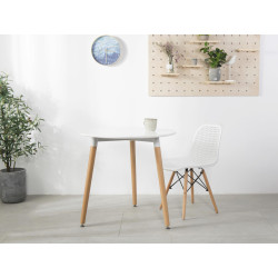 Table Kaia ronde Ø 80 x 75 cm blanche PRACTO HOME Table Kaia ronde Ø 80 x 75 cm blanche PRACTO HOME