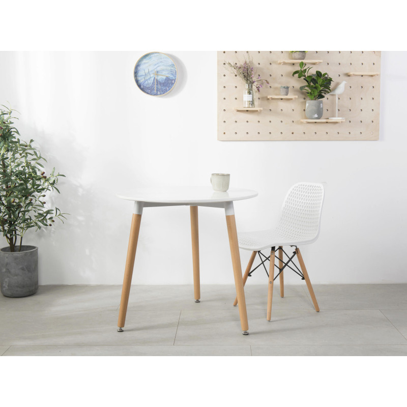 Table Kaia ronde Ø 80 x 75 cm blanche PRACTO HOME Table Kaia ronde Ø 80 x 75 cm blanche PRACTO HOME