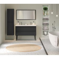 Meuble sous-lavabo Delta-Erebor avec 4 tiroirs 120 cm Bleu de Prusse mat ALLIBERT