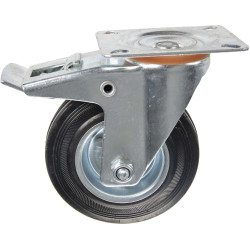 Roulette pivotante caoutchouc frein Ø 125 mm – Mobilité Sécurisée | TEKNIROLL