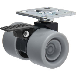 Roulette double polypropylène Ø 35mm avec frein – Mobilité sécurisée | TEKNIROLL