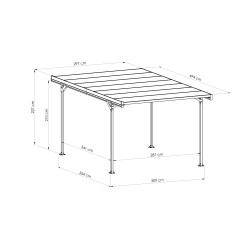 Carport en aluminium Mistral gris anthracite 15,3 m² Carport en aluminium Mistral gris anthracite 15,3 m²