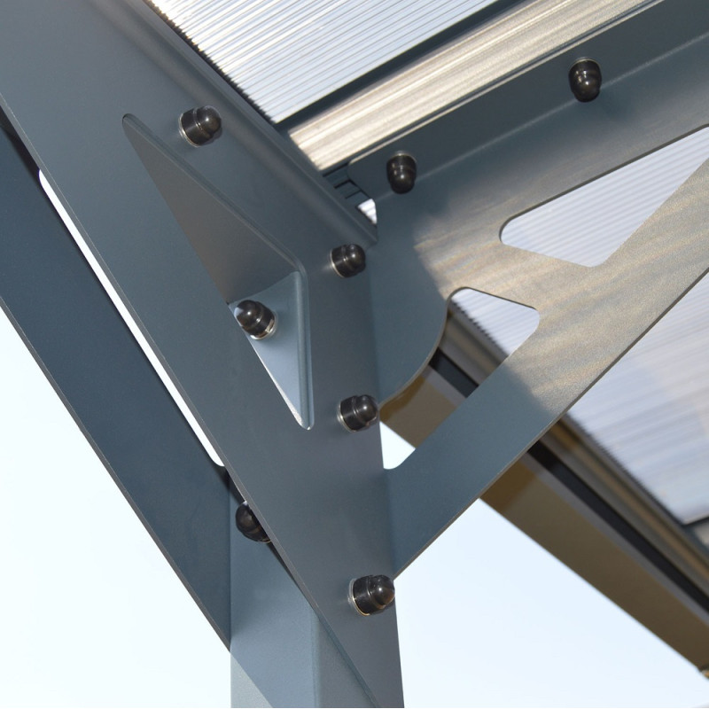 Carport en aluminium Mistral gris anthracite 15,3 m² Carport en aluminium Mistral gris anthracite 15,3 m²