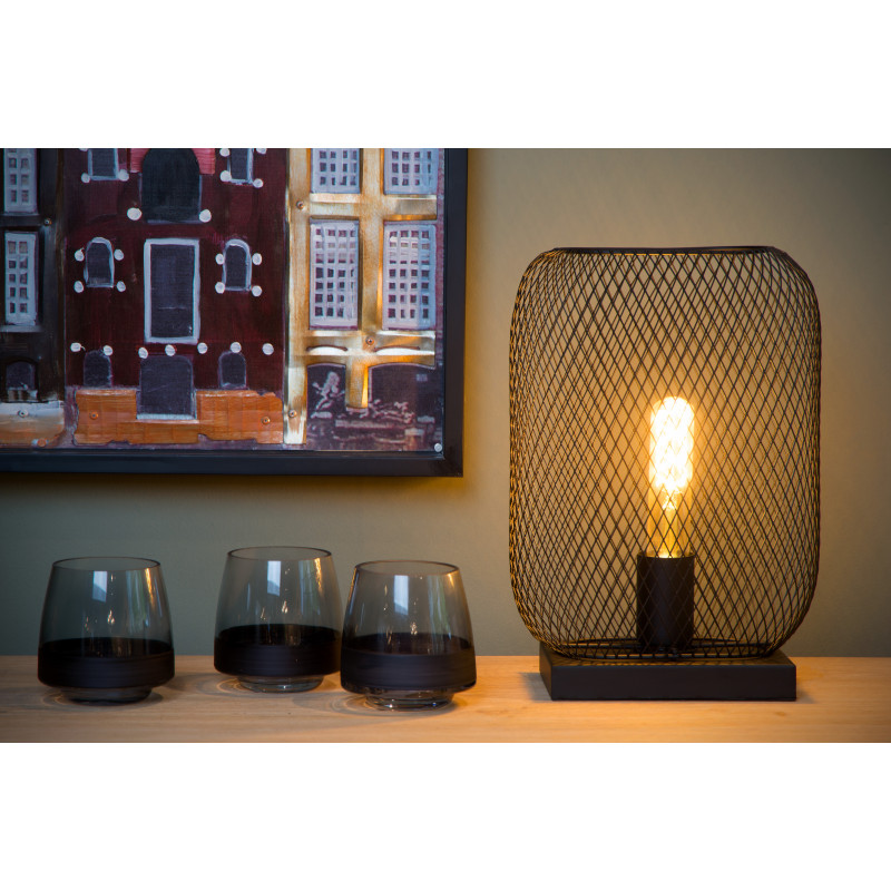 Suspension noire Mesh Ø 35 cm E27 40 W dimmable LUCIDE Suspension noire Mesh Ø 35 cm E27 40 W dimmable LUCIDE