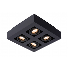 Plafonnier noir Xirax LED GU10 10 W dim to warm LUCIDE