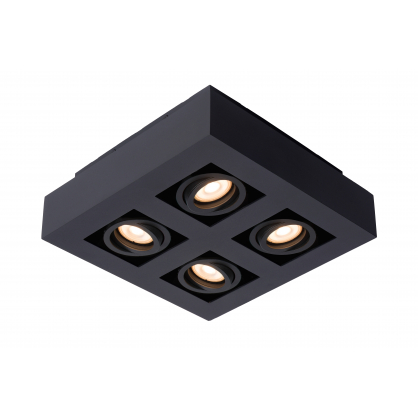 Plafonnier noir Xirax LED GU10 10 W dim to warm LUCIDE