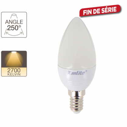 Ampoule LED flamme E14 5,3 W 470 lm blanc chaud 10 pièces XANLITE