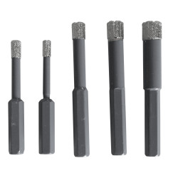 Set de forets diamantés pour carrelage 5 pièces LEMAN Set de forets diamantés pour carrelage 5 pièces LEMAN