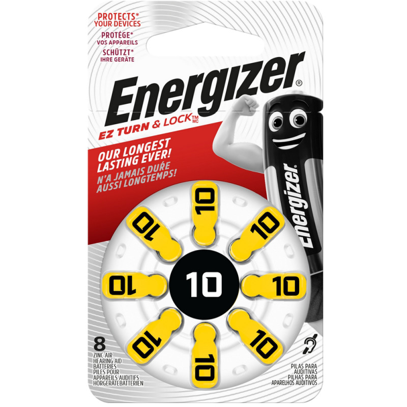 Pile bouton pour appareil auditif 64 mAh 8 pièces ENERGIZER