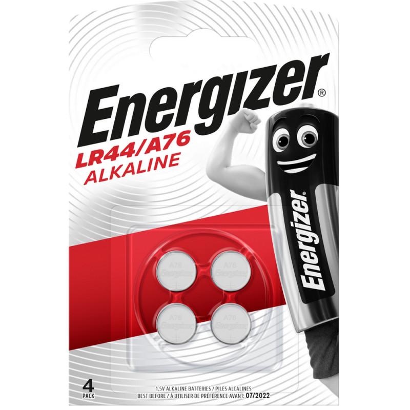 Pile bouton alacaline LR44/A76 1,5 V 4 pièces ENERGIZER