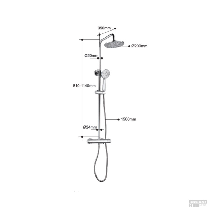 Colonne de douche chromée Lounge ALLIBERT Colonne de douche chromée Lounge ALLIBERT